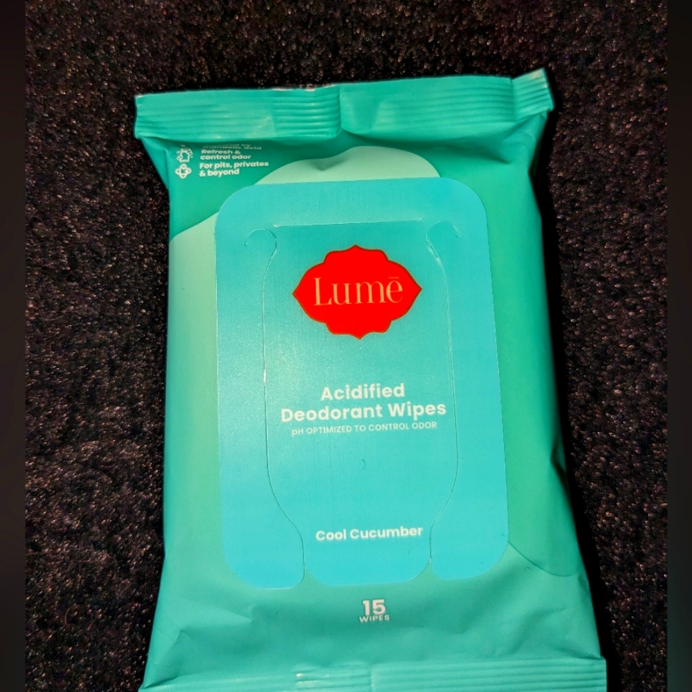 New never opened LUME deodorant wipes. Cool cucumber